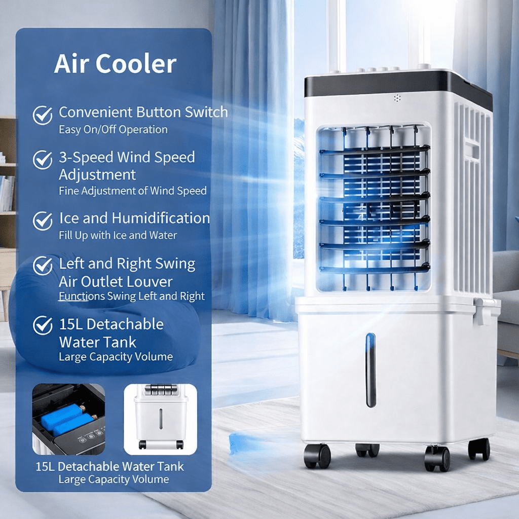 COOLNOVA – Refroidisseur d'air mobile – Fraîcheur flexible 3-en-1 pour la maison