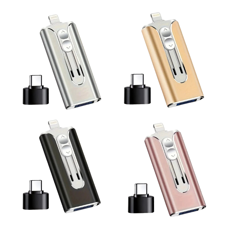 USBDrive - Compact et Durable Multi‑Appareil 4‑En‑1 Clé USB