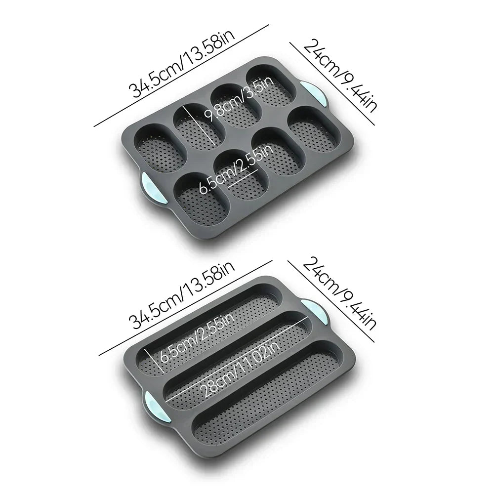 Moule à Baguette en Silicone avec Revêtement Antiadhésif – Moule à Pain Flexible