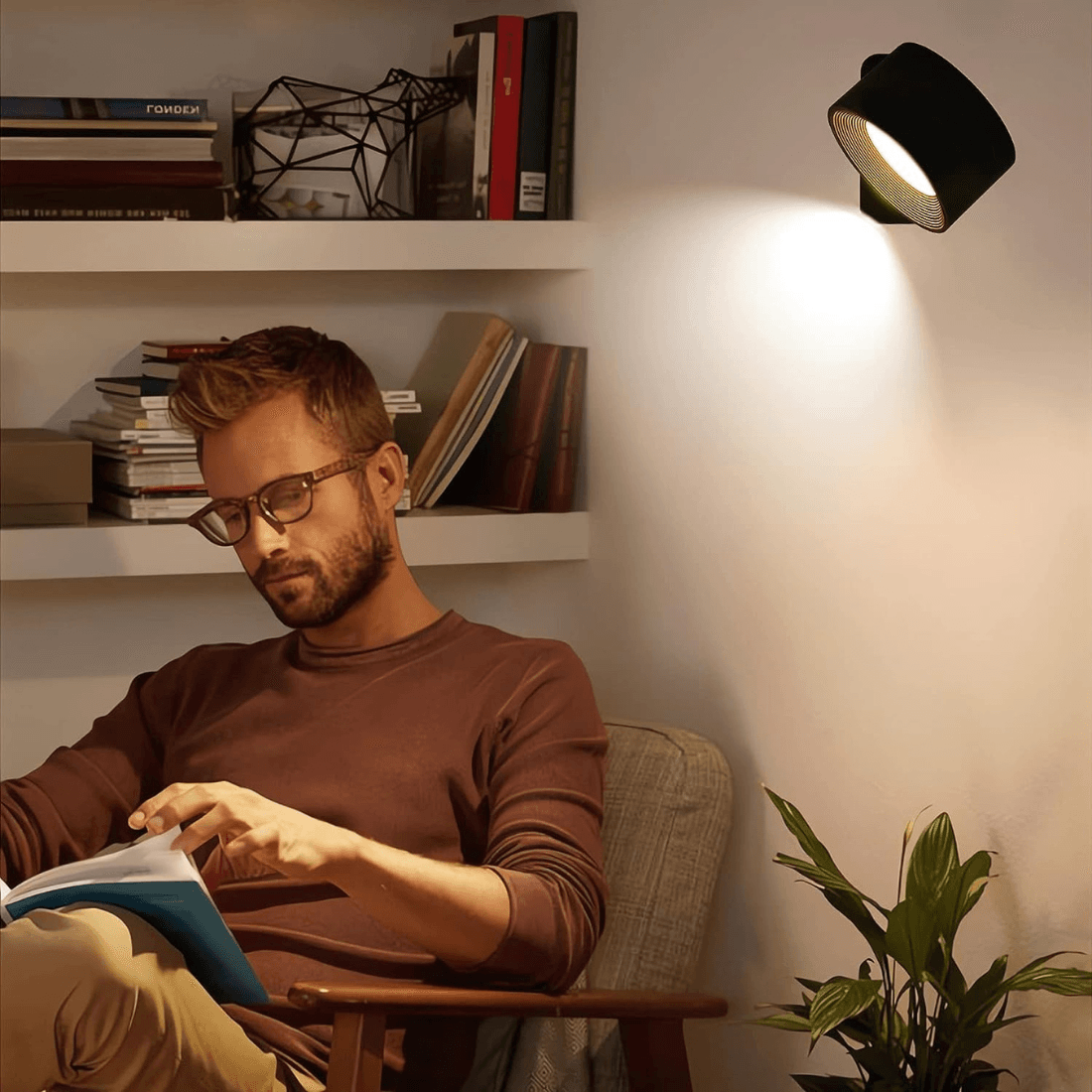 Lampe Murale Sans Fil – Éclairage LED Rechargeable et Ajustable à 360°