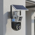 DualGuard | Caméra de sécurité sans fil 4K avec panneau solaire et détection intelligente | Vue panoramique à 360° pour une surveillance fiable