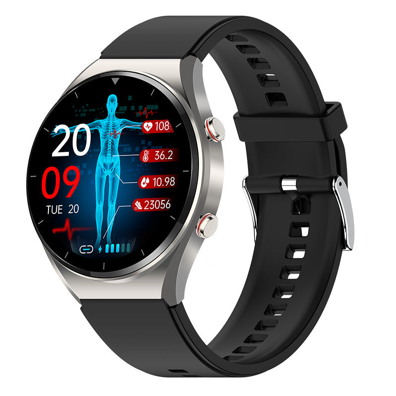 Mesure de la glycémie en un clic|Glycémie Pression artérielle ECG|ECG HRV Surveillance de la fréquence cardiaque Montre Smart Santé