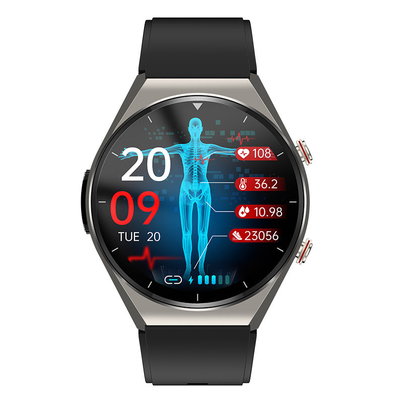 Mesure de la glycémie d'un clic|Glycémie Pression artérielle ECG|ECG HRV Surveillance de la fréquence cardiaque Montre Smart Santé