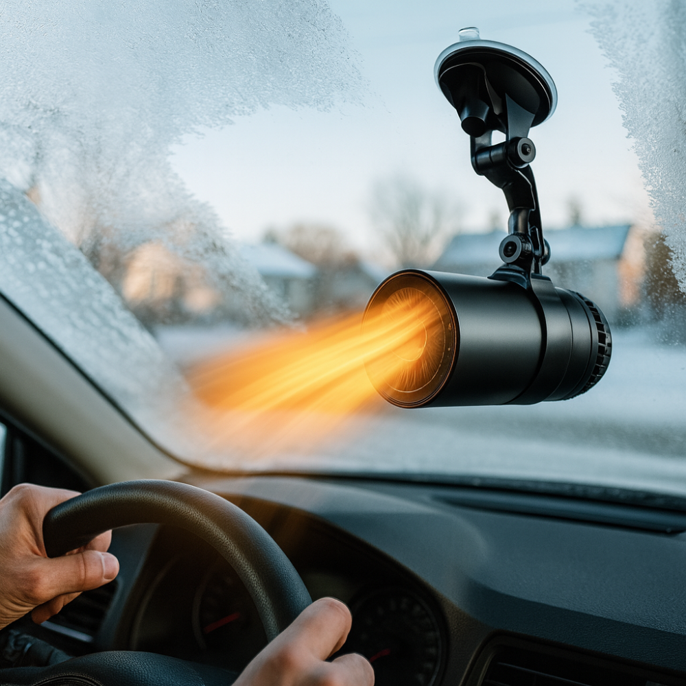 Chauffage de voiture 12V & Dégivreur de pare-brise – Chauffage portable pour pare-brise