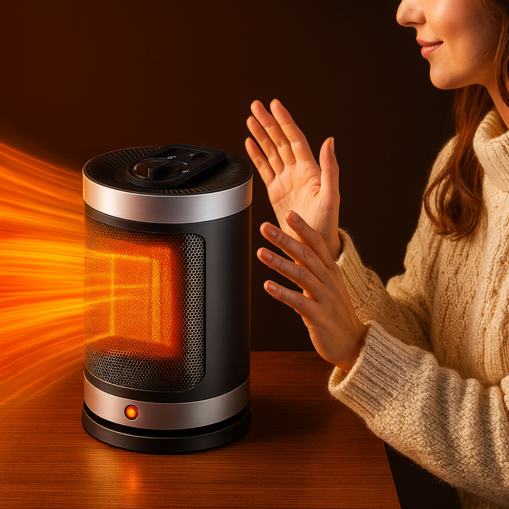 Chauffage Électrique Céramique 900W – Portable avec Thermostat Réglable