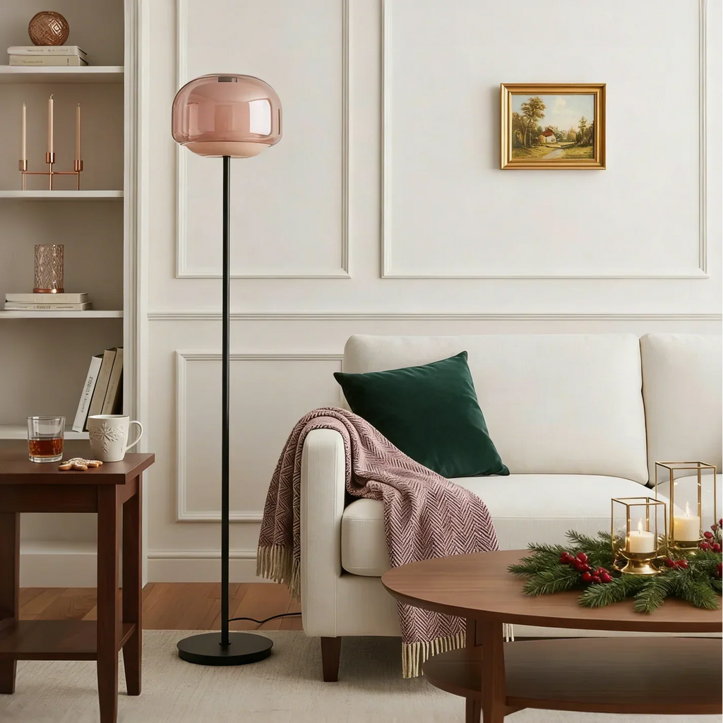 Lampe de Sol en Verre Colorée Moderne – Lampe de Design Élégante avec Éclairage Ambiant