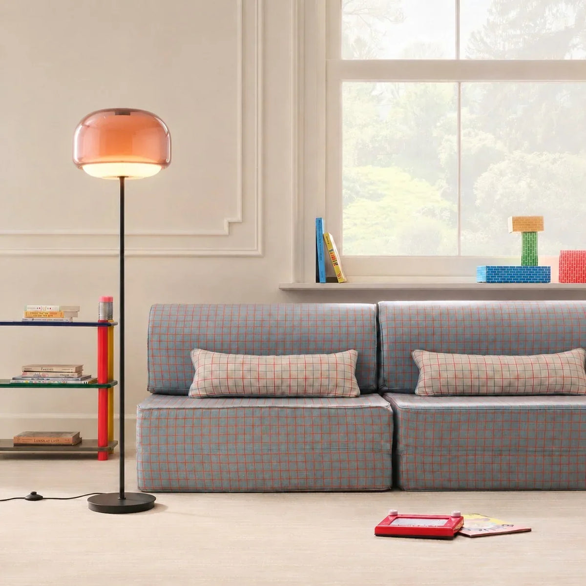 Lampe de Sol en Verre Colorée Moderne – Lampe de Design Élégante avec Éclairage Ambiant