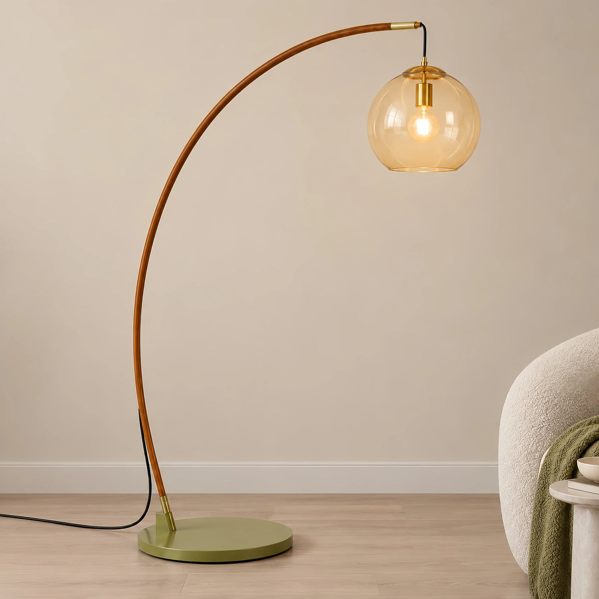 Lampe sur Pied en Verre Moderne – Éclairage de Design Élégant avec Abat-jour en Verre