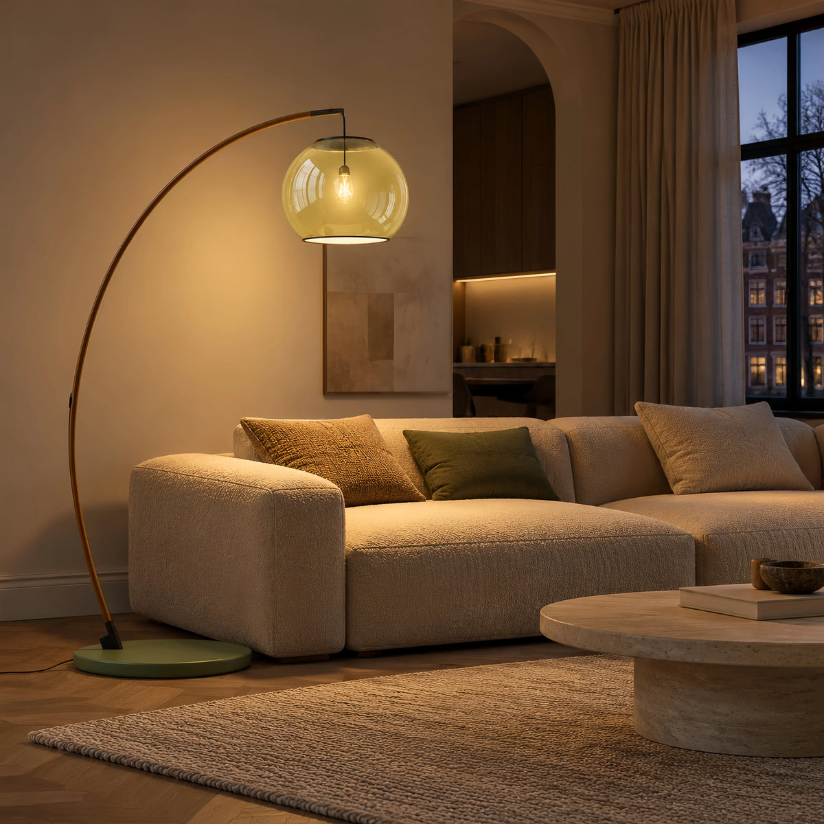 Lampe sur Pied en Verre Moderne – Éclairage de Design Élégant avec Abat-jour en Verre