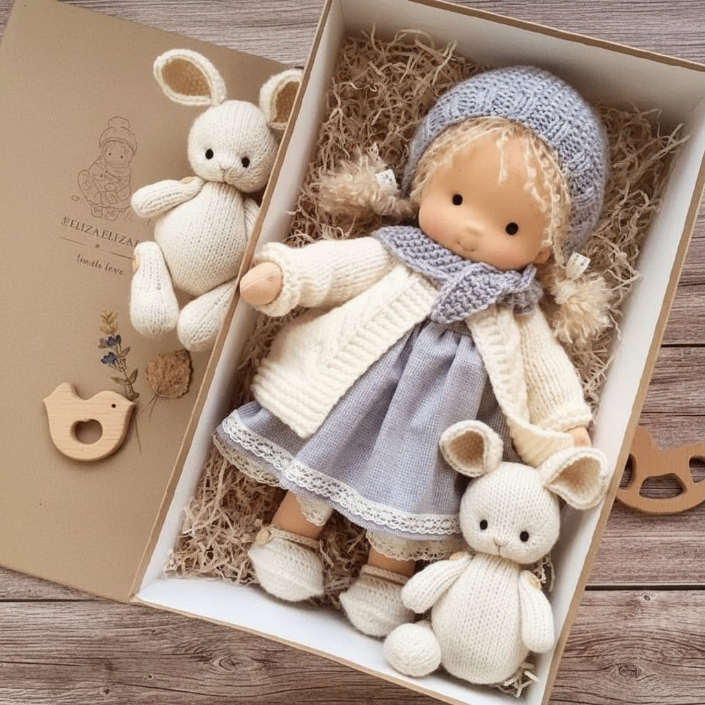 Selina – Poupée Waldorf en coton fait main pour un jeu créatif