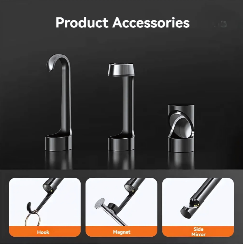Caméra d'endoscope flexible pour espaces restreints avec lumière LED ajustable