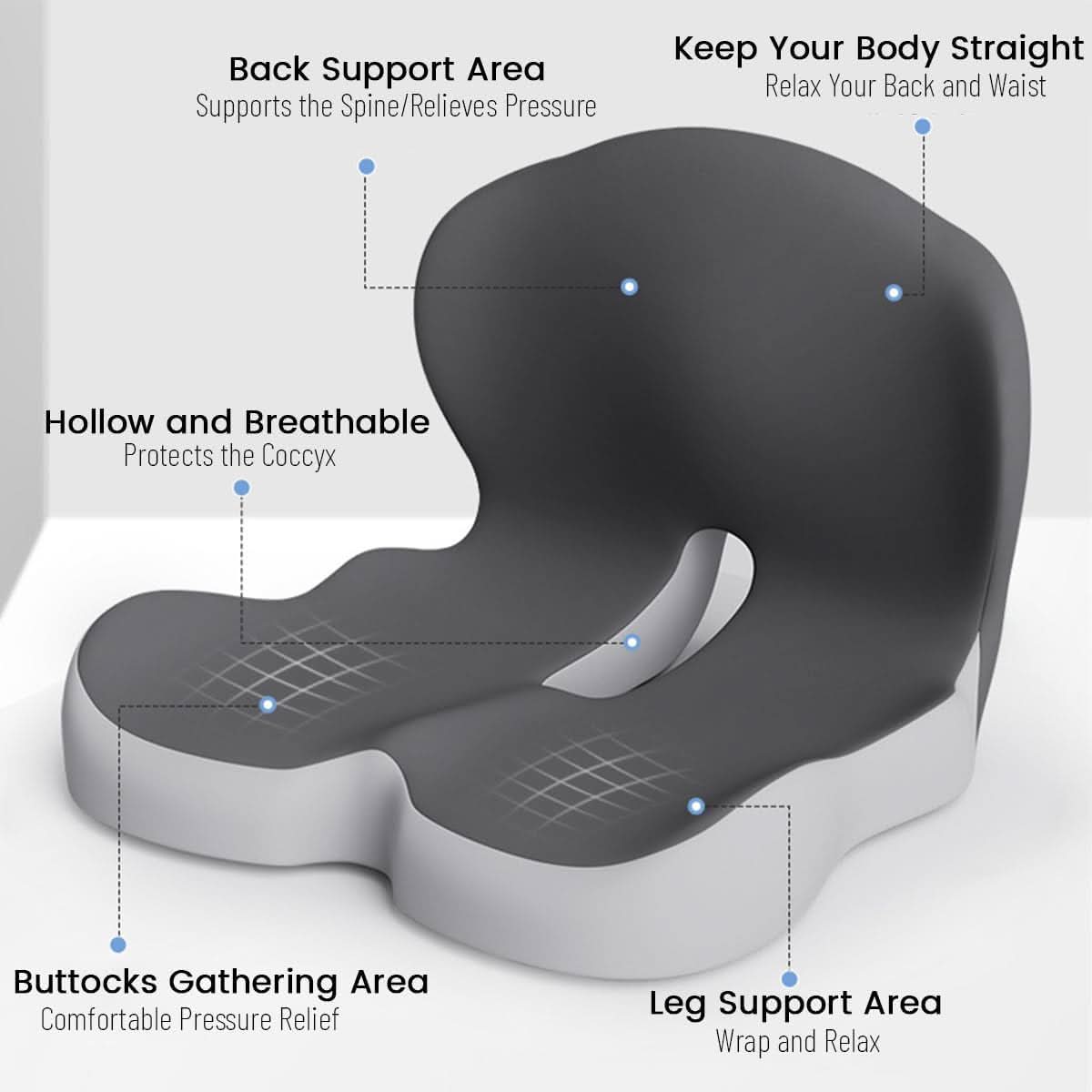 ERGOCOMFORT PAD – Coussin en mousse à mémoire premium pour posture et confort