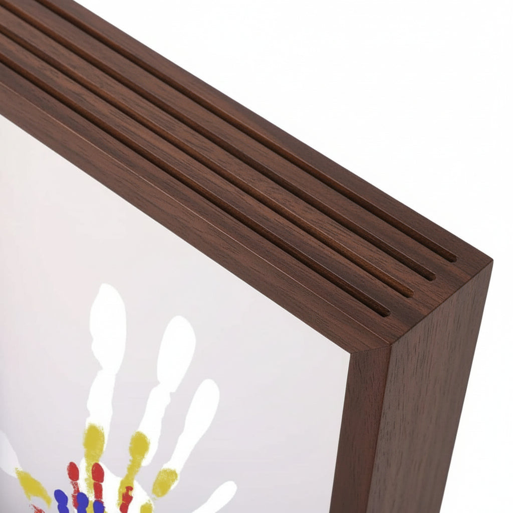 Petites Traces – Cadre de Souvenirs pour Bébé en Bois avec Pâte pour Empreintes de Mains et de Pieds