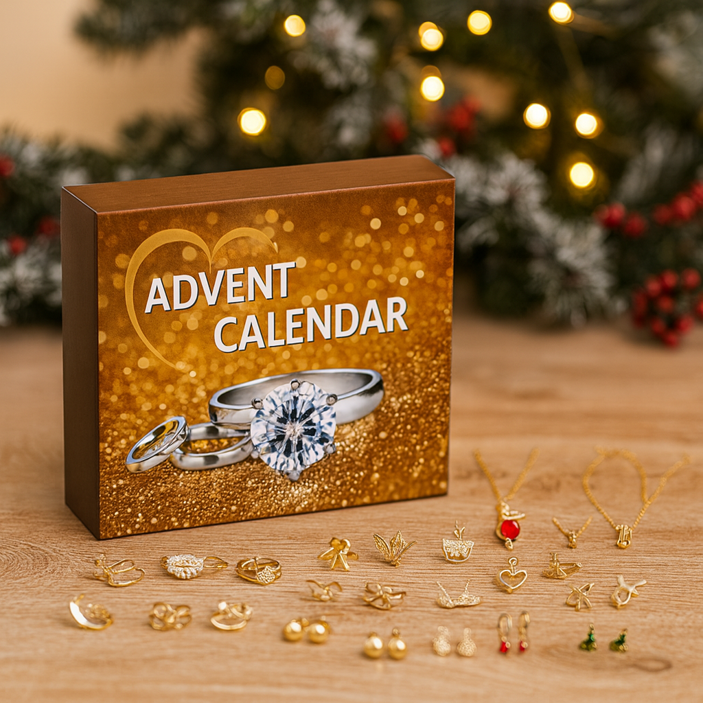 Calendrier de l'Avent Bijoux – 24 Jours de Joyaux de Noël & Surprises