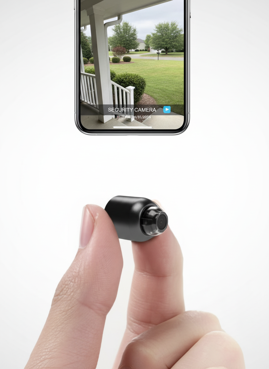 Caméras Mini WiFi 1080P - Pack Double avec Angle Large de 140 Degrés, Vision Nocturne & Détection de Mouvement