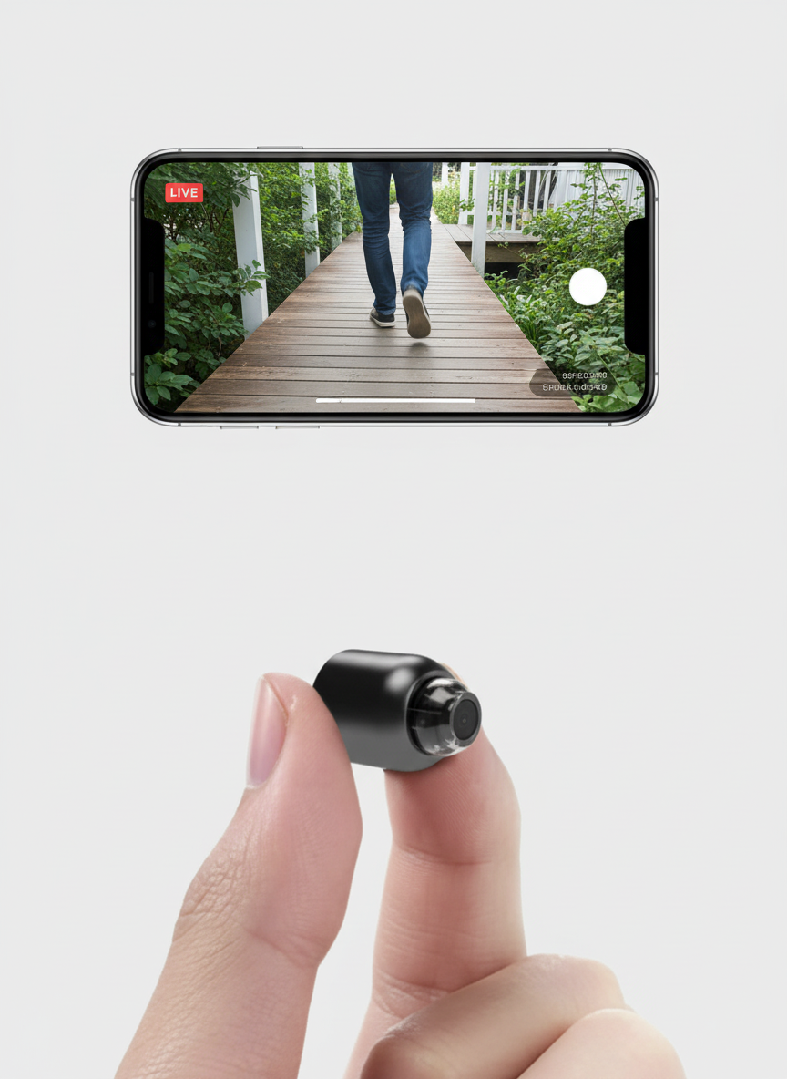 Caméras Mini WiFi 1080P - Pack Double avec Angle Large de 140 Degrés, Vision Nocturne & Détection de Mouvement