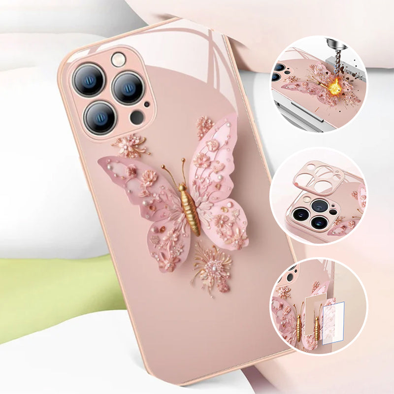 50 % DE RÉDUCTION || Couverture en verre plate avec motif de papillon 3D
