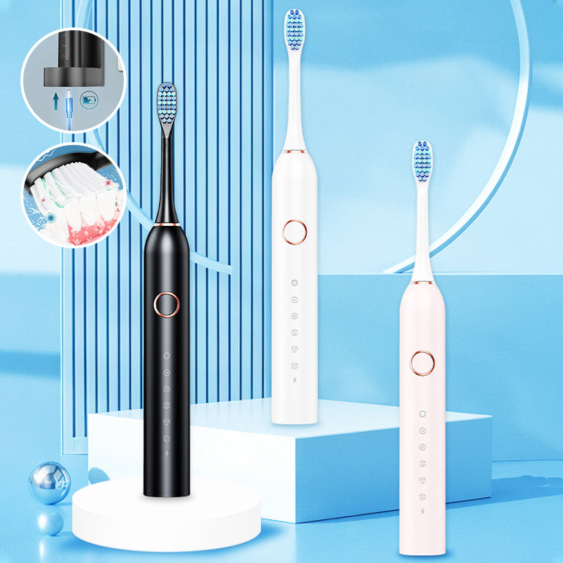 Skanto | Brosse à Dents Électrique Sonique | 6 Modes & Étanchéité IPX7 | Blanc, Noir, Rose