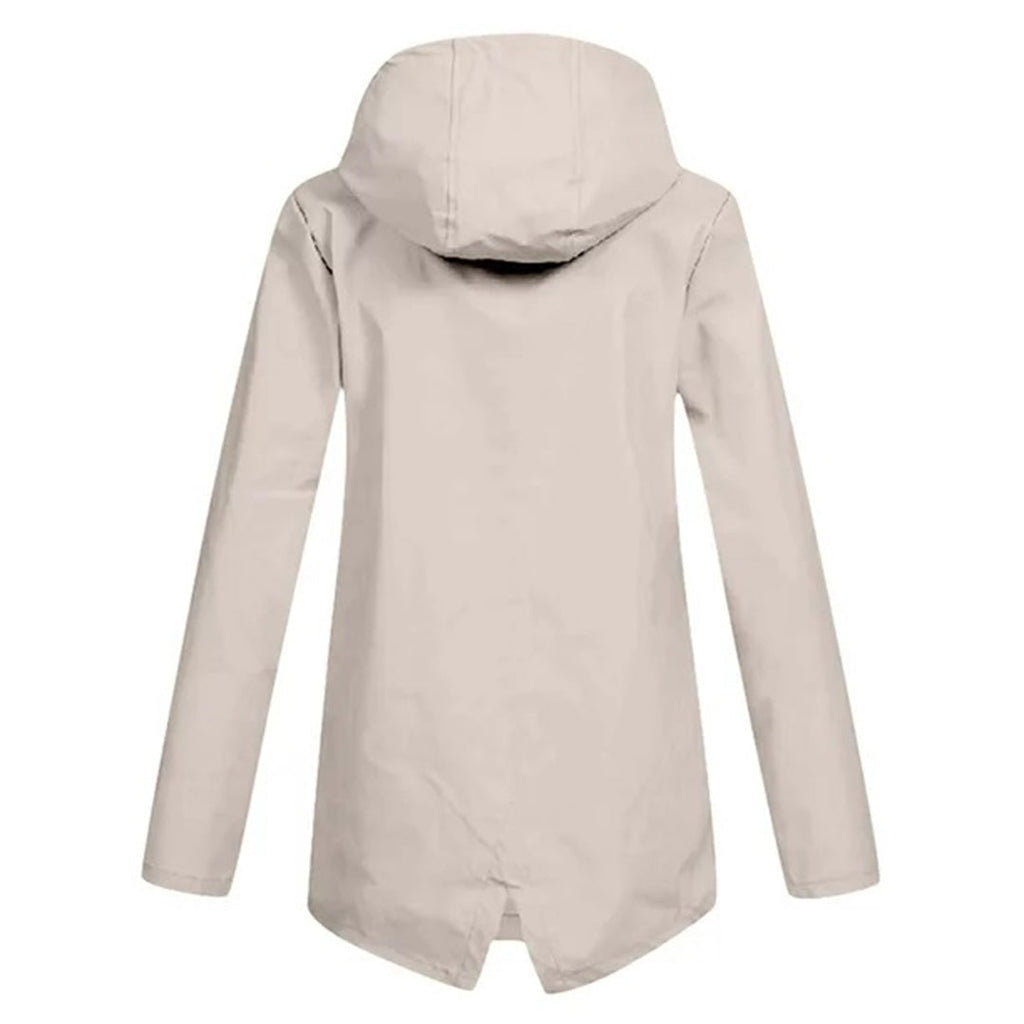 Manteau Long pour Femmes avec Capuche – Veste Imperméable pour Temps Pluvieux