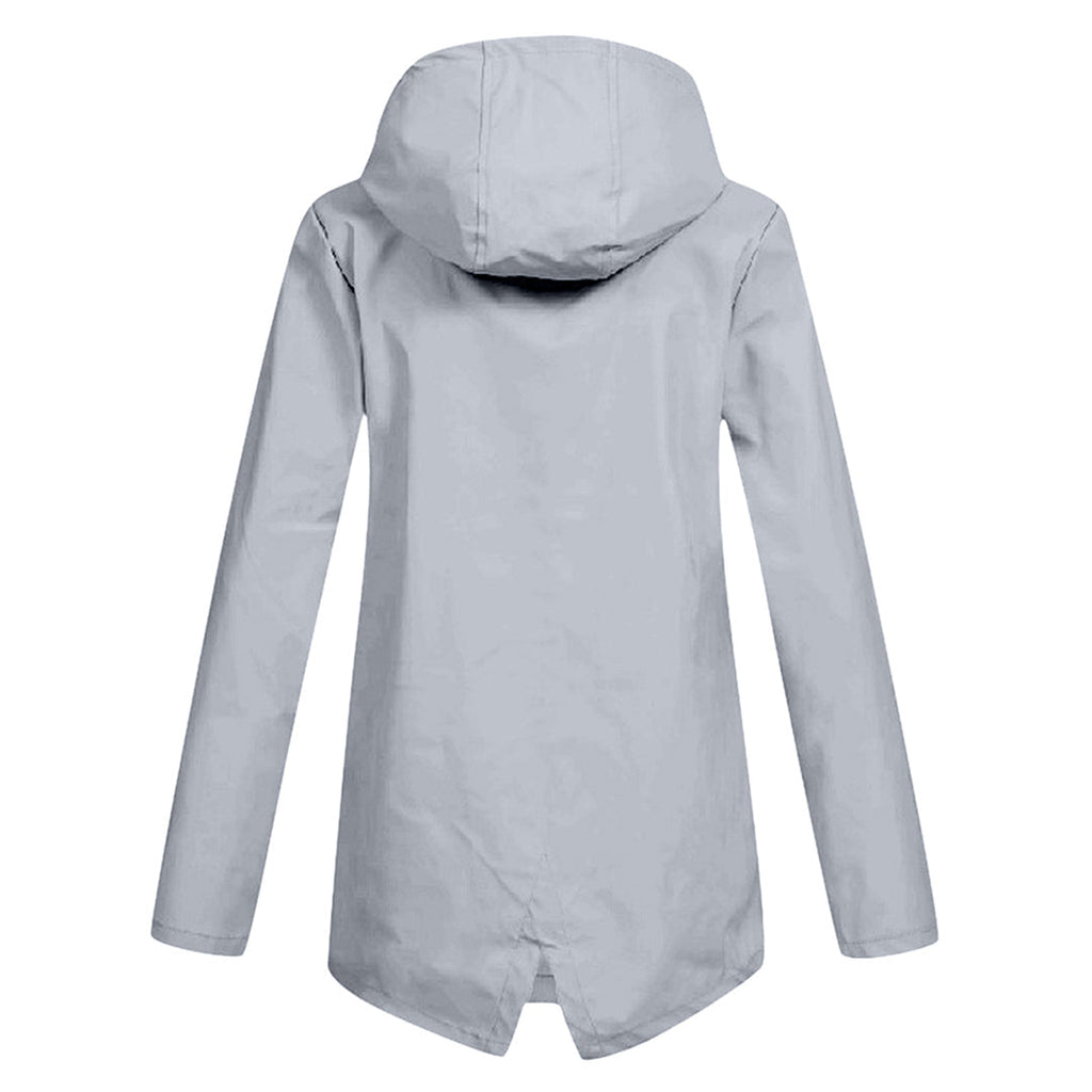 Manteau Long pour Femmes avec Capuche – Veste Imperméable pour Temps Pluvieux
