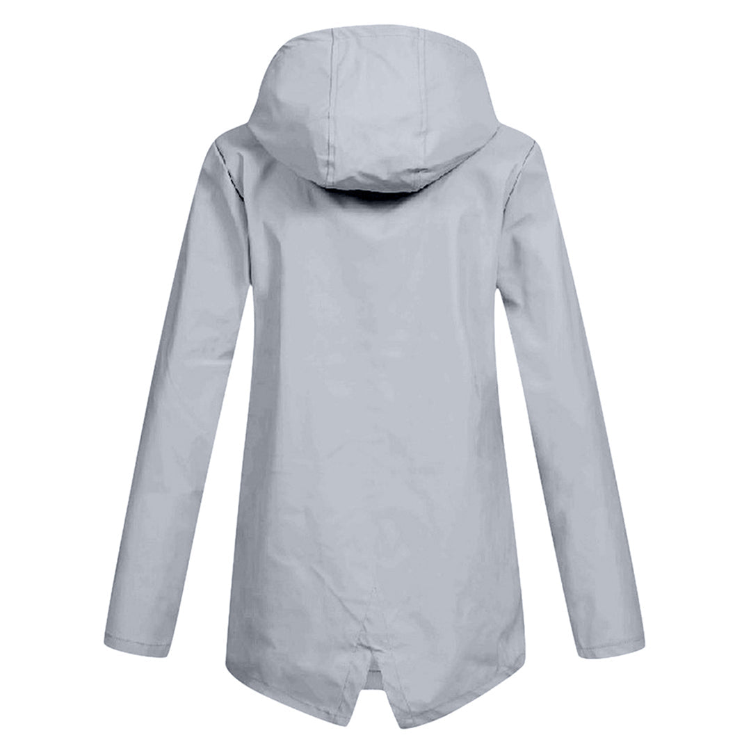 Manteau Long pour Femmes avec Capuche – Veste Imperméable pour Temps Pluvieux