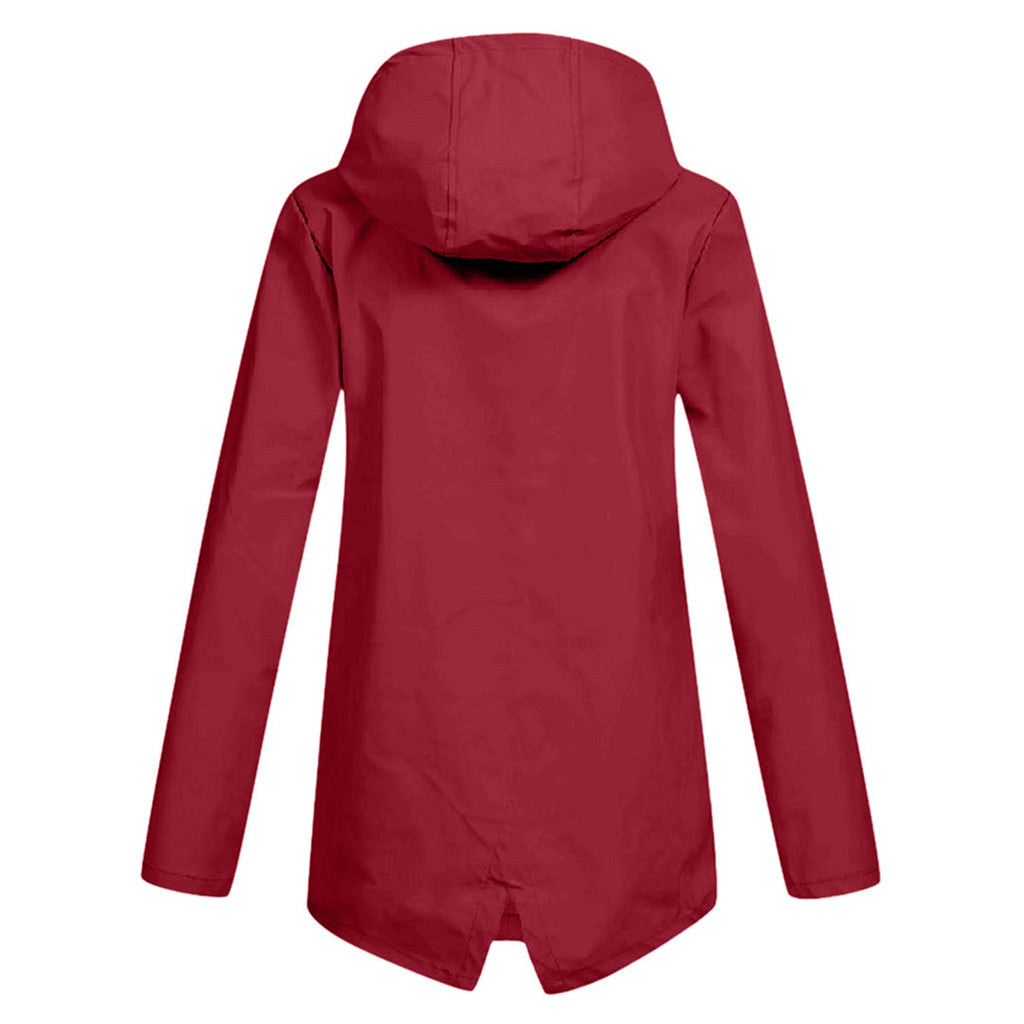 Manteau Long pour Femmes avec Capuche – Veste Imperméable pour Temps Pluvieux