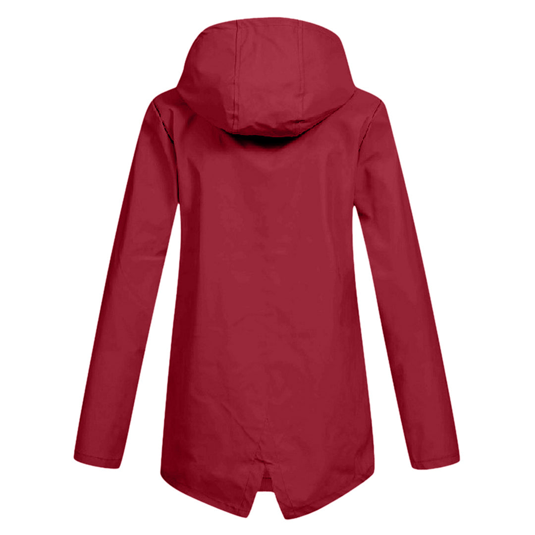 Manteau Long pour Femmes avec Capuche – Veste Imperméable pour Temps Pluvieux