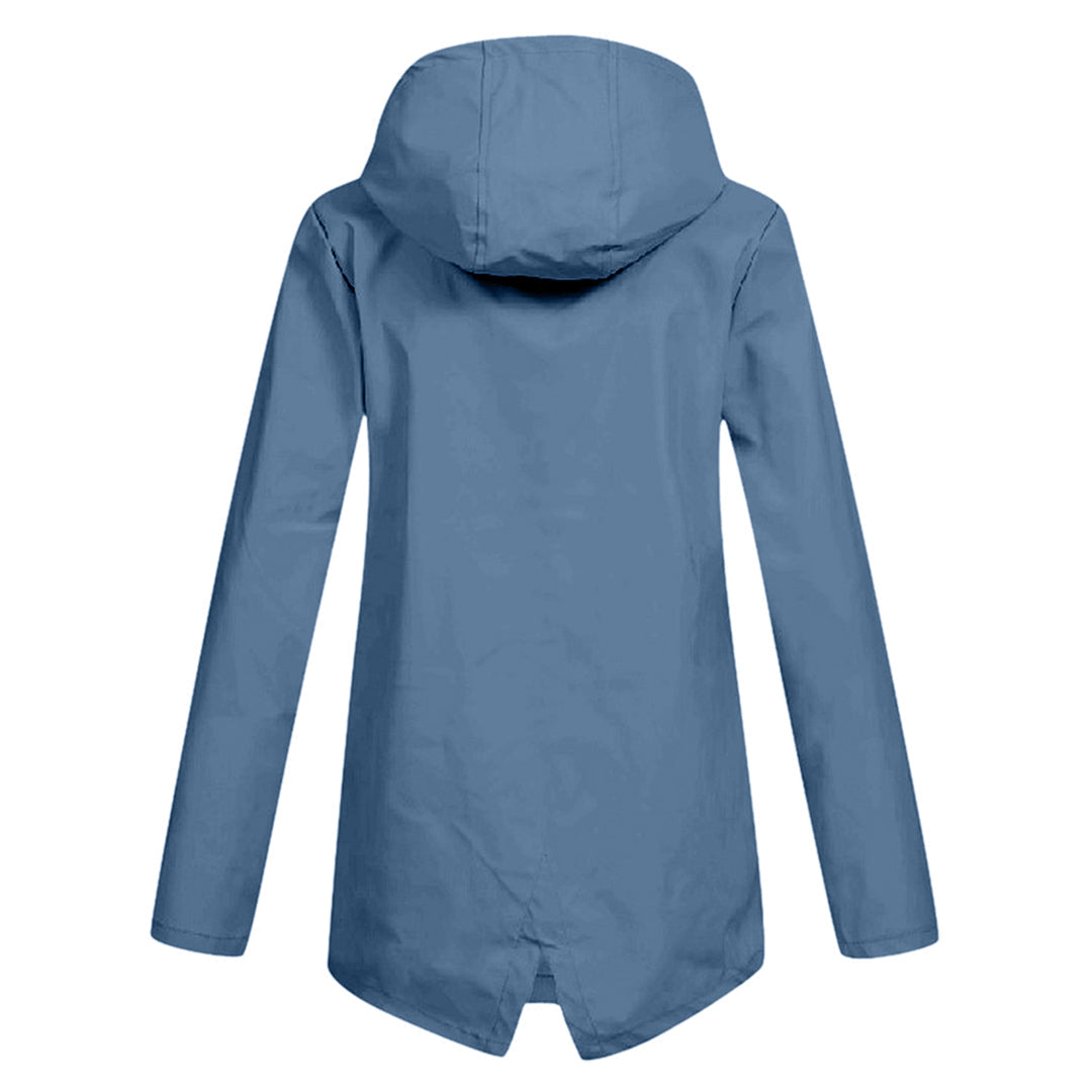 Manteau Long pour Femmes avec Capuche – Veste Imperméable pour Temps Pluvieux