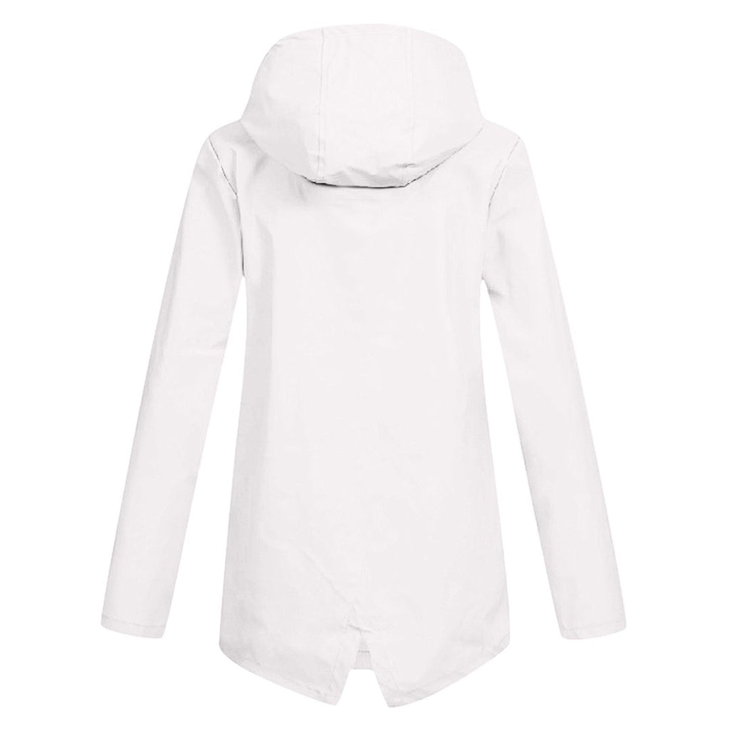 Manteau Long pour Femmes avec Capuche – Veste Imperméable pour Temps Pluvieux