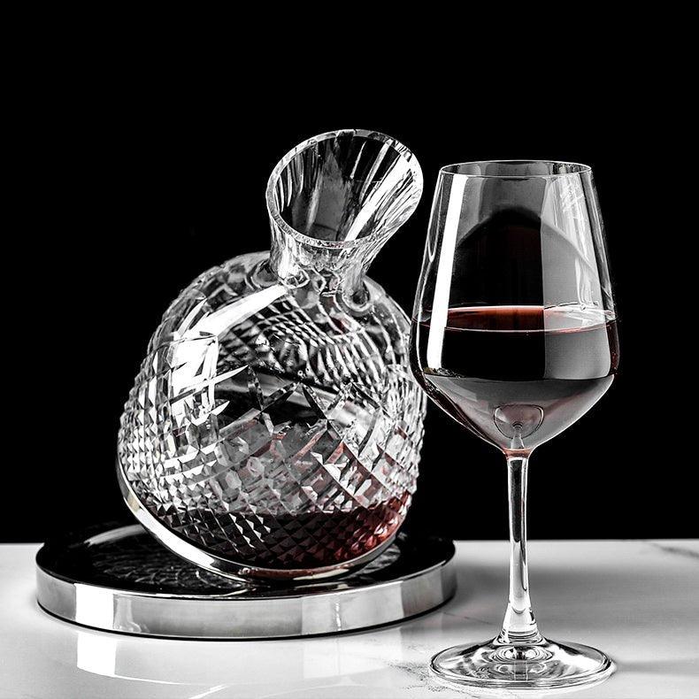 LuxeDecant Carafe à Vin | Rotation 360° | Verre Cristal Soufflé à la Main | Aération Parfaite & Design Élégant