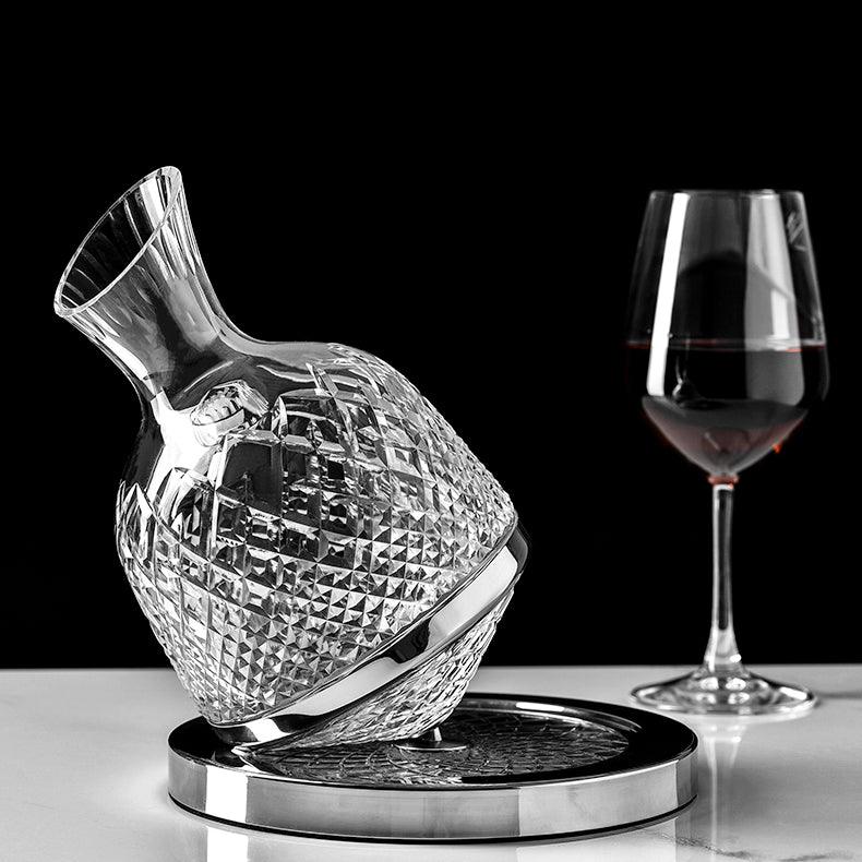 LuxeDecant Carafe à Vin | Rotation 360° | Verre Cristal Soufflé à la Main | Aération Parfaite & Design Élégant