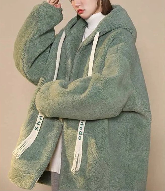 Gilet Oversize en Fleece pour Femmes avec Capuche – Sweat à Capuche Doux en Peluche