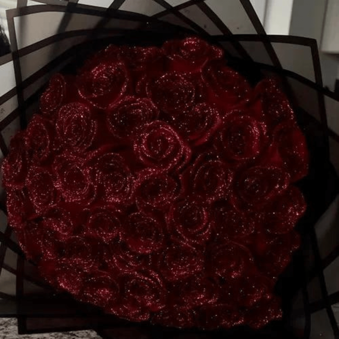 AMORÉVIA Éternelle – Rose en Glitter Artificielle Pour la Romance et la Décoration Intérieure