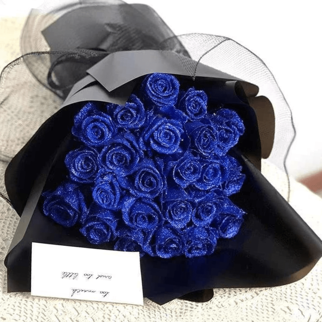 AMORÉVIA Éternelle – Rose en Glitter Artificielle Pour la Romance et la Décoration Intérieure