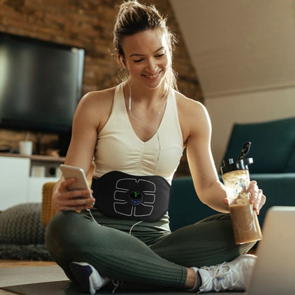 Ceinture de tonification abdominale rechargeable par USB avec 6 modes d'entraînement