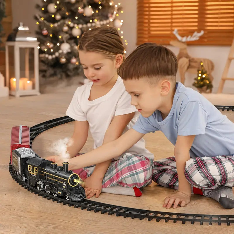 Ensemble de Train Électrique pour Enfants – Fonctionnement sur Batterie avec Effets Sonores