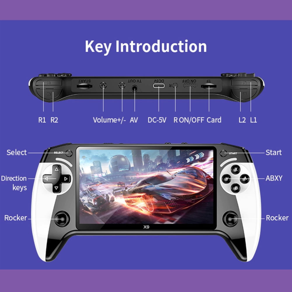Console de Jeux Portable avec 10 000 Retrogames et Écran HD de 14 cm | Sansoti
