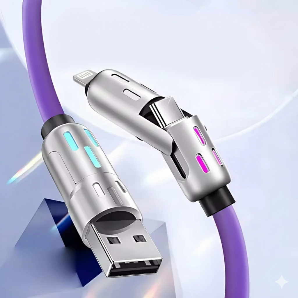 Globetrek° UniversalCable 1+1 GRATUIT : Câble de Chargement Universel Intelligent Multi-Ports