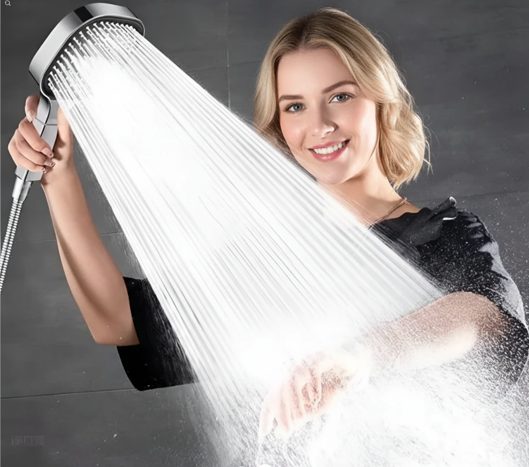 Douchette haute pression avec filtre pour basse pression d'eau, modes de jet réglables et économie d'eau | Sansoti