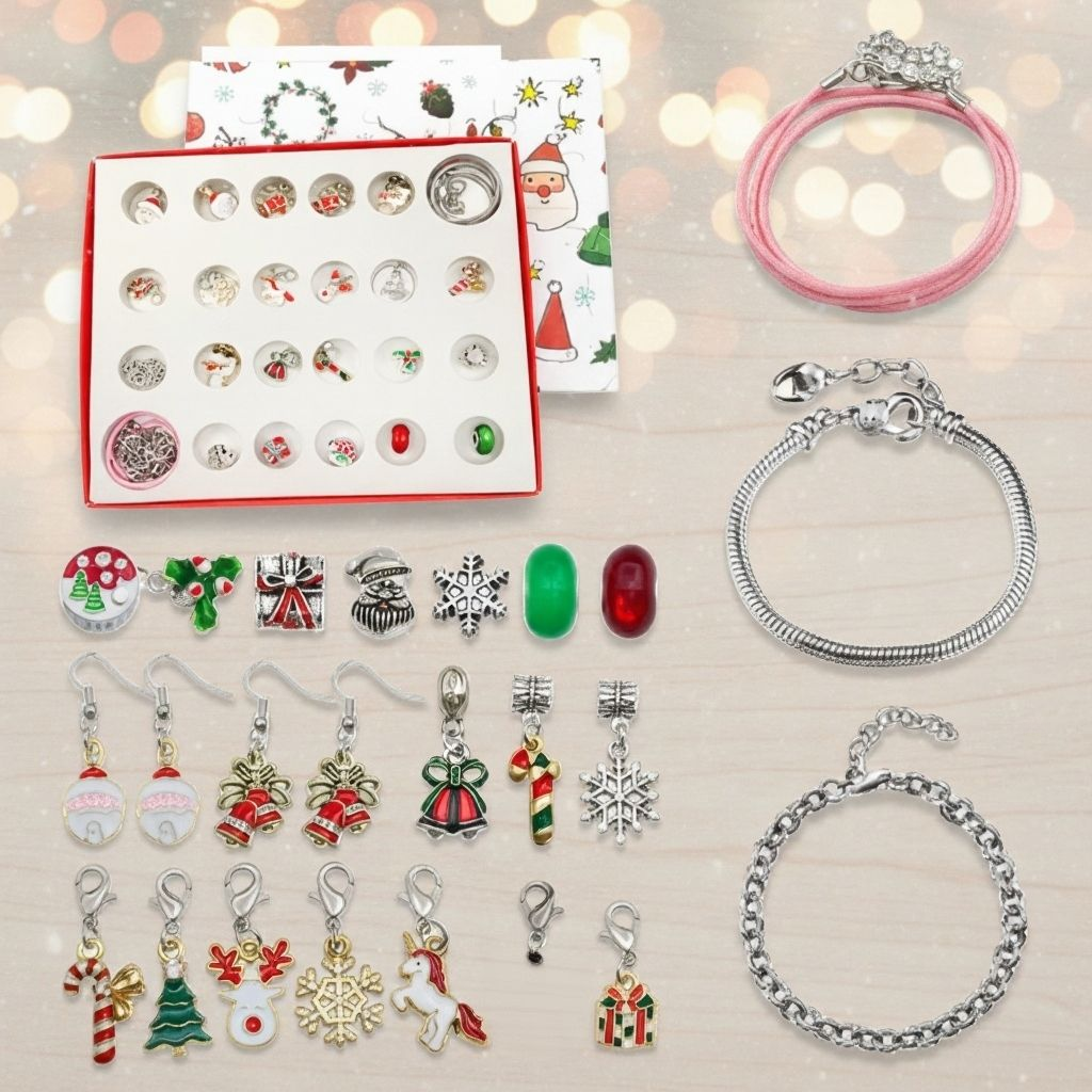 Calendrier de l'Avent DIY 2026 pour Filles – Ensemble de Bijoux et Bracelets