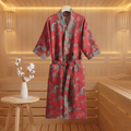 Peignoir en Coton Biologique Bicolore – Kimono Réversible en Double Gaze