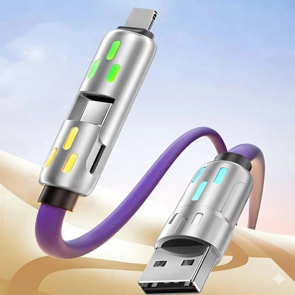 Globetrek° UniversalCable 1+1 GRATUIT : Câble de Chargement Universel Intelligent Multi-Ports