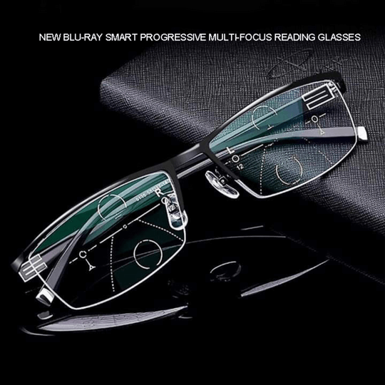 Brehn | Lunettes de vue intelligentes | Technologie de lentilles ARNO | Adaptation photochromique | Filtre de lumière bleue & UV400 | Revêtement anti-reflets | Multifocal