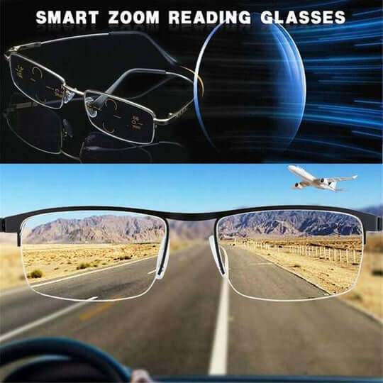 Brehn | Lunettes de vue intelligentes | Technologie de lentilles ARNO | Adaptation photochromique | Filtre de lumière bleue & UV400 | Revêtement anti-reflets | Multifocal