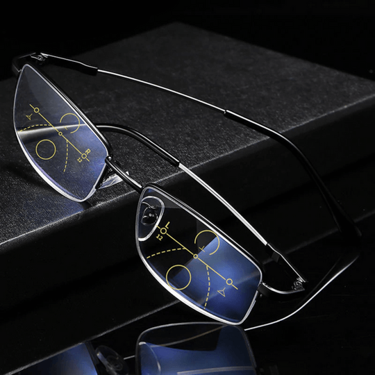 Brehn | Lunettes de vue intelligentes | Technologie de lentilles ARNO | Adaptation photochromique | Filtre de lumière bleue & UV400 | Revêtement anti-reflets | Multifocal
