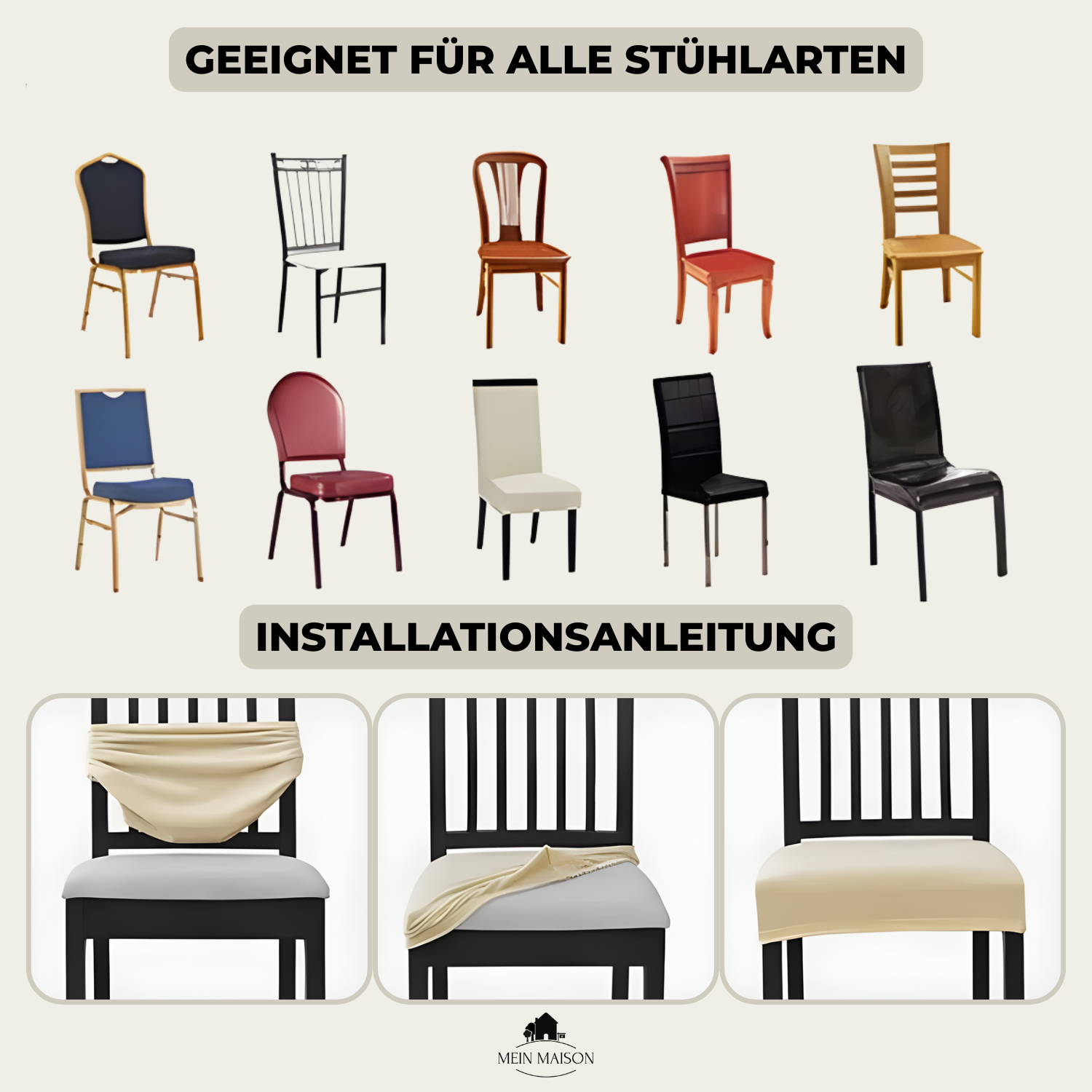 2+2 GRATUIT | SilqueShield – Protection de chaise élégante pour vos meubles !