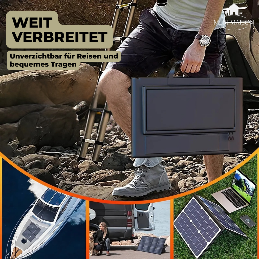 SolaraX 1000W Kit de Panneaux Solaires Pliables | Pack Complet avec MPPT & USB/Type-C | Pour Camping, Voiture, Bateau & Camping-Car
