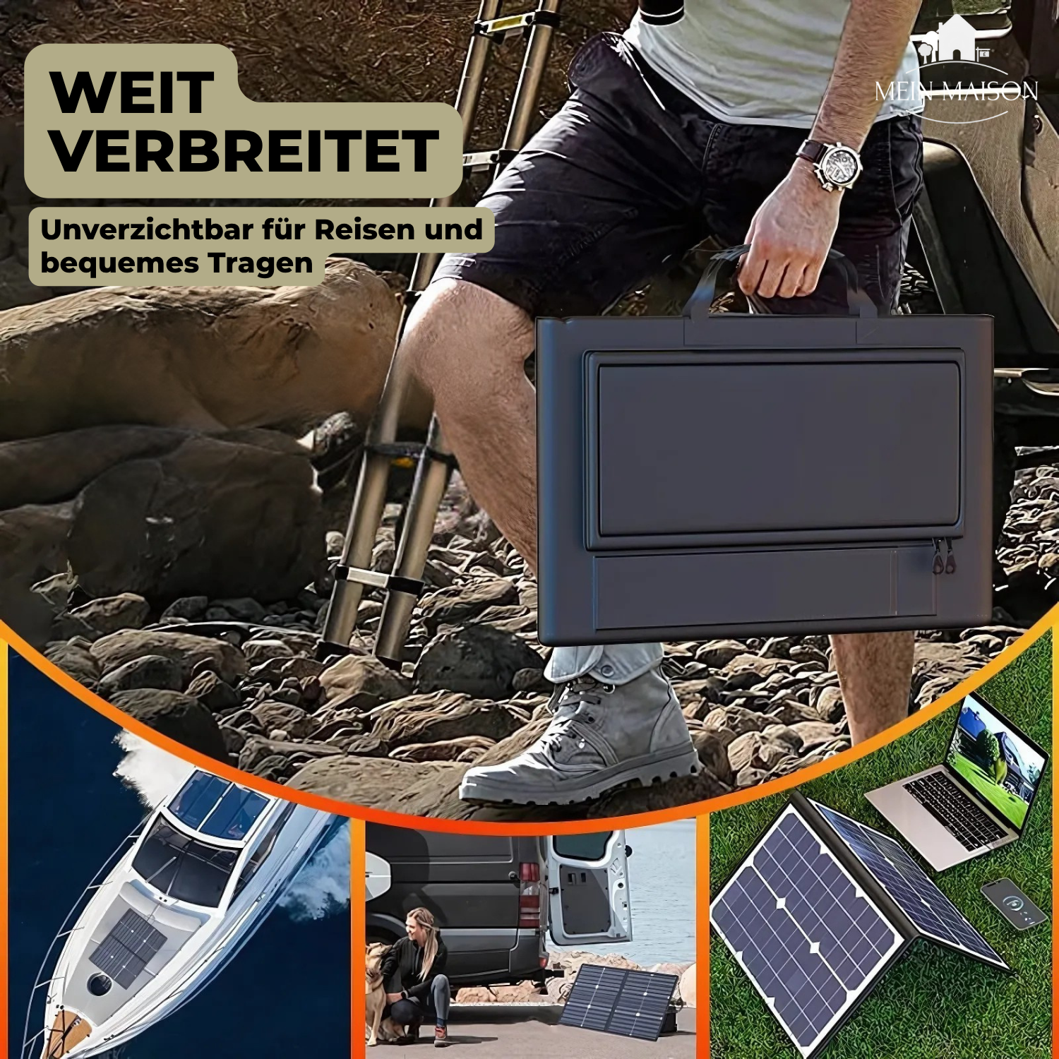 SolaraX 1000W Kit de Panneaux Solaires Pliables | Pack Complet avec MPPT & USB/Type-C | Pour Camping, Voiture, Bateau & Camping-Car
