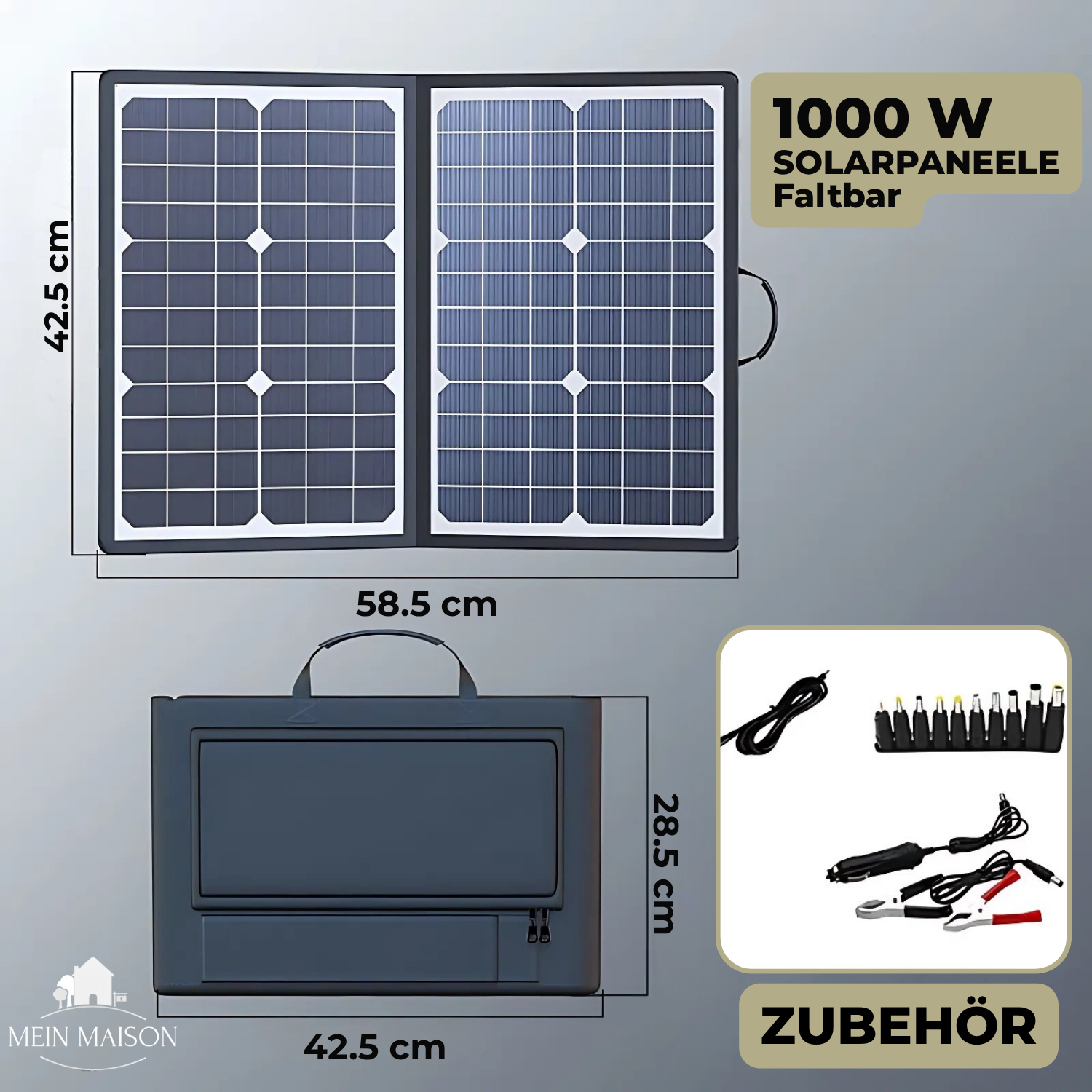 SolaraX 1000W Kit de Panneaux Solaires Pliables | Pack Complet avec MPPT & USB/Type-C | Pour Camping, Voiture, Bateau & Camping-Car