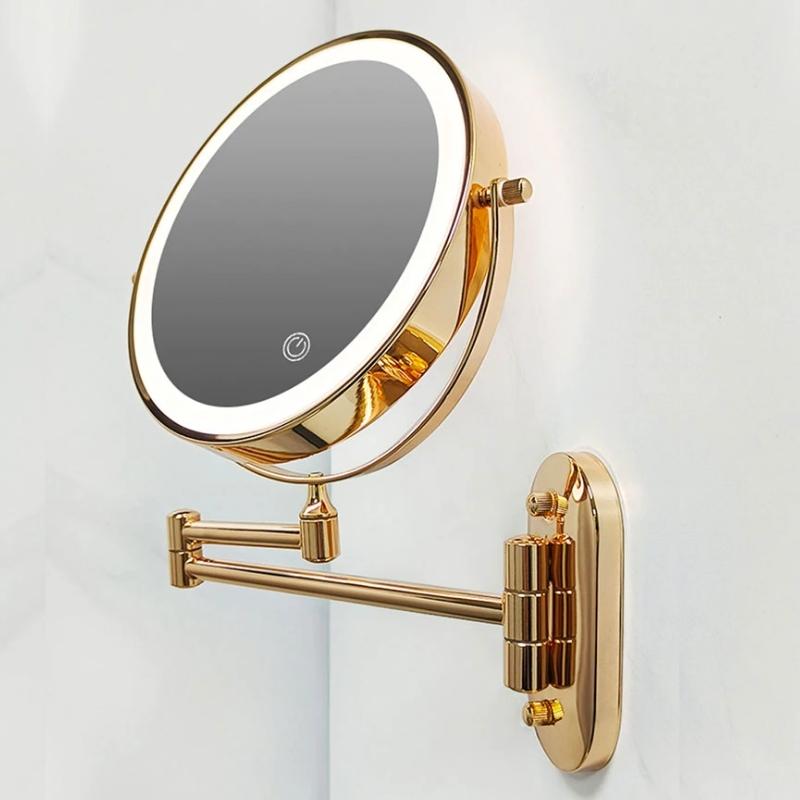 Miroir de Maquillage LED RadiantGlow – Miroir Grossissant à Lumière Tactile avec Flexibilité à 360°
